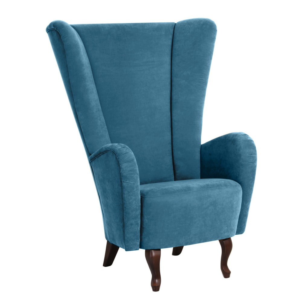 Niebieski fotel Max Winzer Aurora Velor