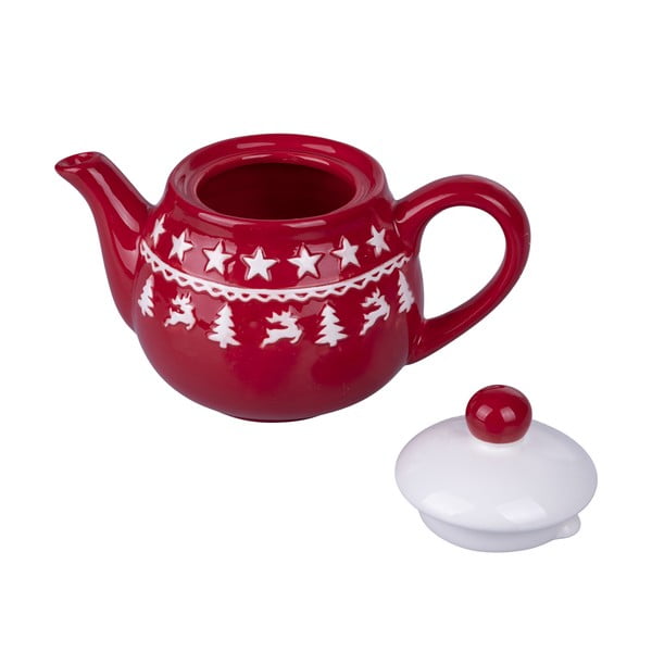 Biało-czerwony świąteczny ceramiczny dzbanek do herbaty 520 ml Xmas – VDE Tivoli 1996