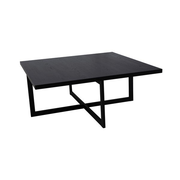 Czarny stolik z drewna dębowego Canett Elliot, 100x100 cm-image-2