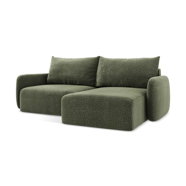 Zielony rozkładany/ze schowkiem narożnik (prawostronny) Kalena – Makamii-image-1