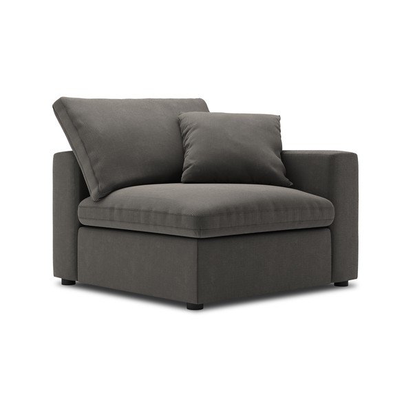 Ciemnobrązowa narożna część sztruksowej sofy modułowej Windsor & Co Sofas Galaxy, prawostronna-image-2