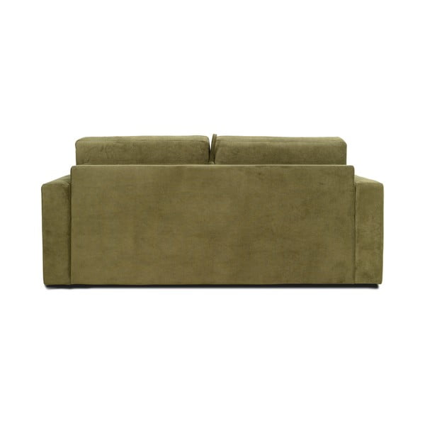 Sztruksowa sofa rozkładana w kolorze khaki Scandic Elbeko-image-3