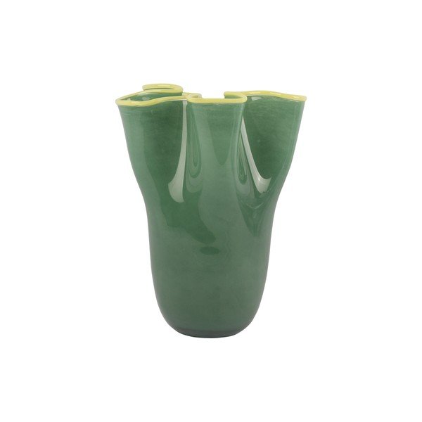 Zielony szklany ręcznie wykonany wazon (wysokość 31,5 cm) Ruffles – PT LIVING
