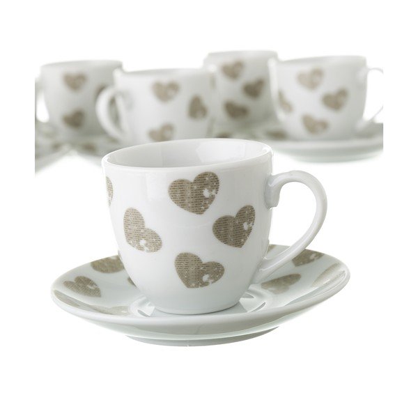 Zestaw 6 filiżanek ze spodkami na metalowym stojaku Unimasa Love-image-4