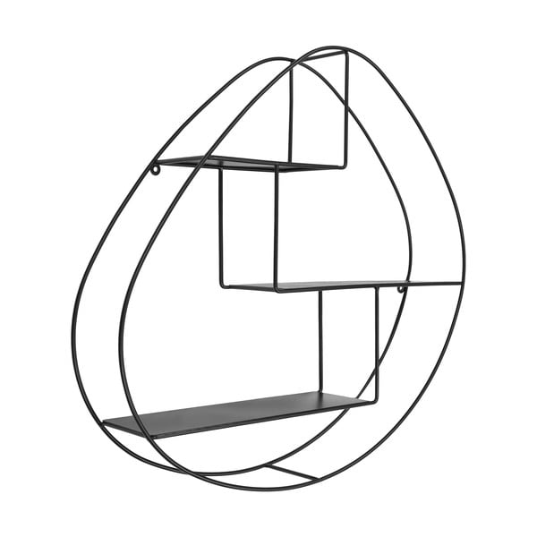 Czarna wielopoziomowa metalowa półka 60 cm Wrexham – House Nordic-image-2