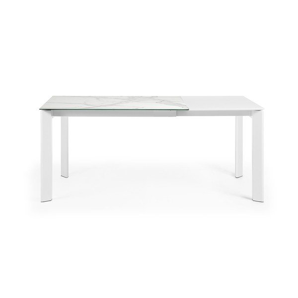 Rozkładany stół z dodatkowym blatem z blatem w dekorze marmuru 80x120 cm Axis – Kave Home-image-4
