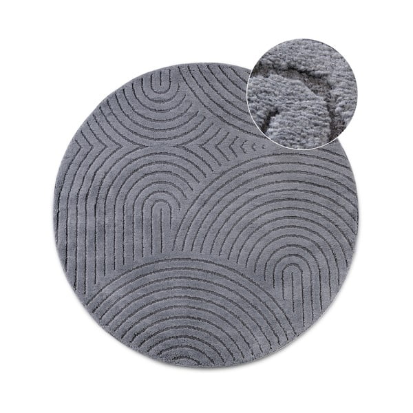 Antracytowy okrągły dywan ø 160 cm Panglao New York Anthracite – Elle Decoration