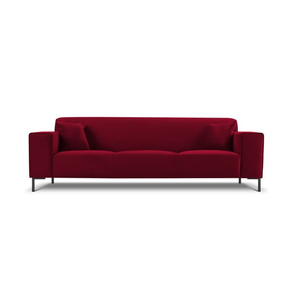 Czerwona aksamitna sofa Cosmopolitan Design Siena