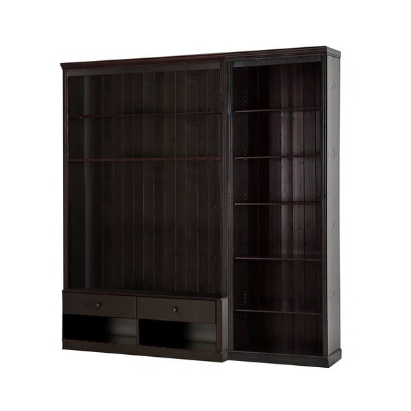 Brązowy zestaw pod TV z litego drewna sosnowego 214x223 cm Anita – Støraa-image-1