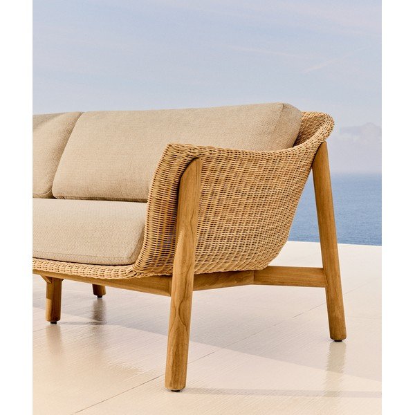 Beżowa/w naturalnym kolorze tapicerowana sofa ogrodowa Galea – Kave Home-image-2