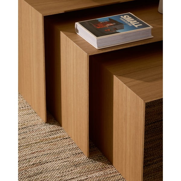 Stoliki w dekorze dębu zestaw 3 szt. 40x60 cm Litto – Kave Home-image-3