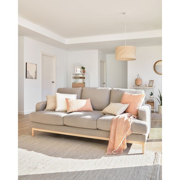 Szara sofa z materiału bouclé 203 cm Mihaela – Kave Home-image-1