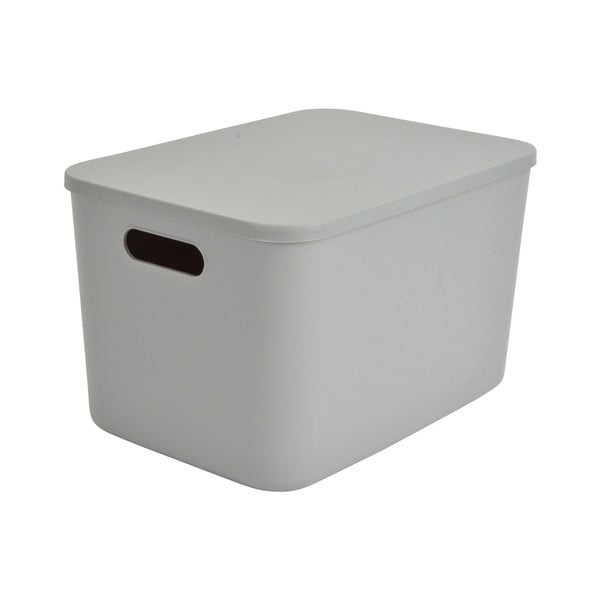 Szary plastikowy pojemnik z pokrywką 35,5x25,5x23 cm – Homéa