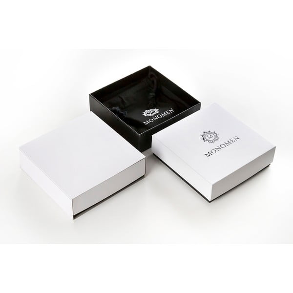 Męska czarna bransoletka z prawdziwej skóry Monomen Double Braid-image-4