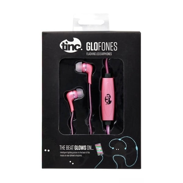 Różowe słuchawki z podświetleniem LED TINC Neon Glofones