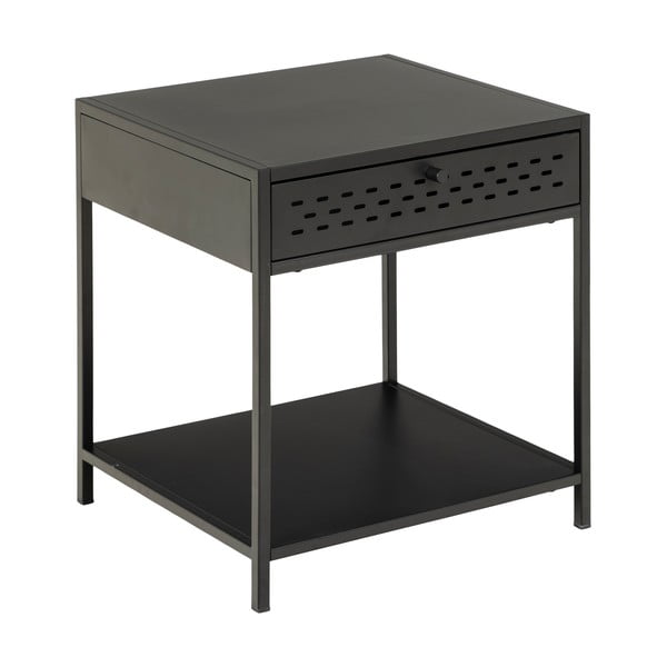 Czarna metalowa szafka nocna z szufladą Actona Newcastle-image-2