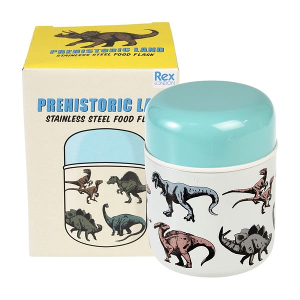 Niebiesko-kremowy termos na jedzenie dla dzieci 280 ml Prehistoric Land – Rex London-image-3