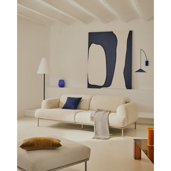 Beżowa sofa z tkaniny szenilowej 234 cm Aurum – Kave Home-image-1