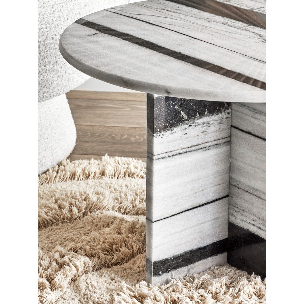 Czarno-biały marmurowy okrągły stolik ø 61 cm Rosito – Bloomingville (zdjęcie 6)