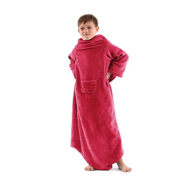 Czerwony kocyk dziecięcy z rękawami DecoKing Lazykids-image-1