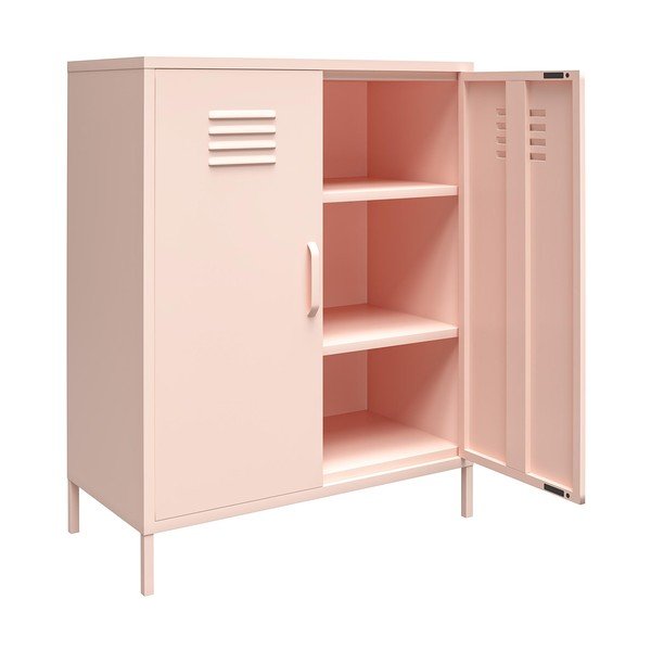 Różowa metalowa szafka 40x102x80 cm Mission District – Støraa-image-4