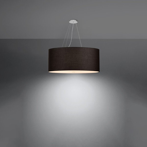Czarna lampa wisząca z tekstylnym kloszem ø 70 cm Volta – Sollux-image-3