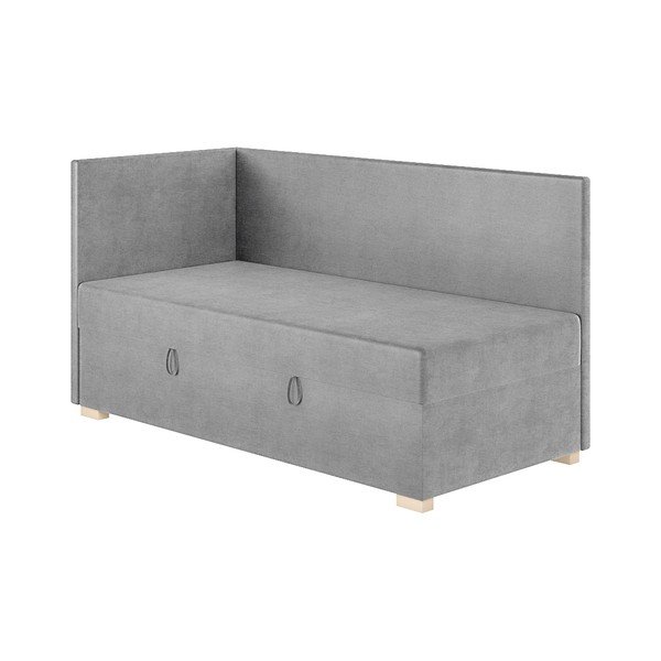 Szare narożne łóżko dziecięce ze schowkiem i materacem 90x200 cm Flexi – Ghado-image-3