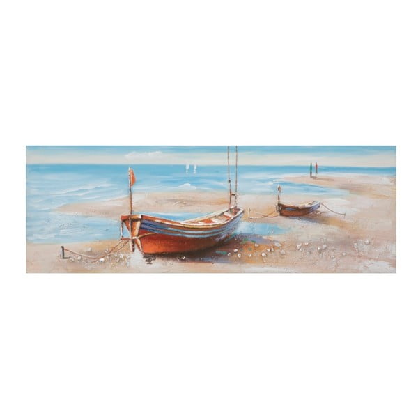 Ręcznie malowany obraz w ramie z drewna sosnowego Mauro Ferretti Barca Group, 150x50 cm