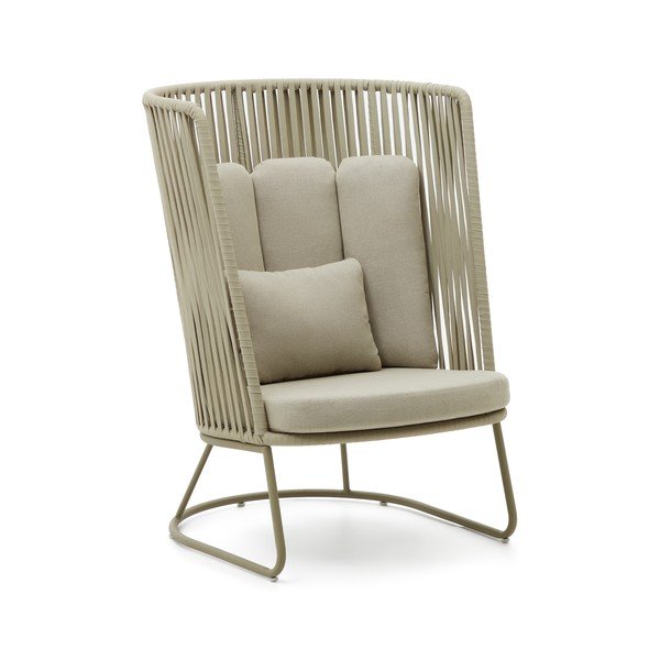 Zielony metalowy fotel ogrodowy Saconca – Kave Home-image-3