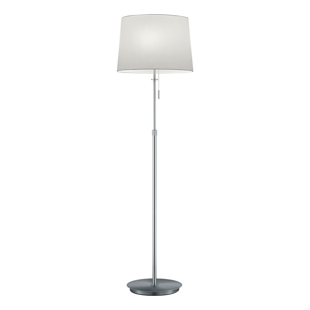 Lampa stojąca w kolorze srebra z tekstylnym kloszem (wysokość 180 cm) Lyon – Trio