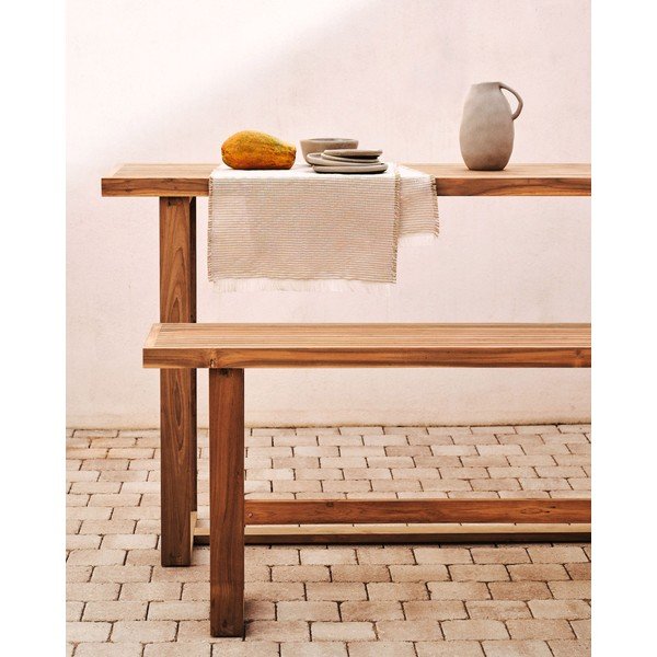 Drewniana ławka ogrodowa w naturalnym kolorze Canadell – Kave Home-image-1