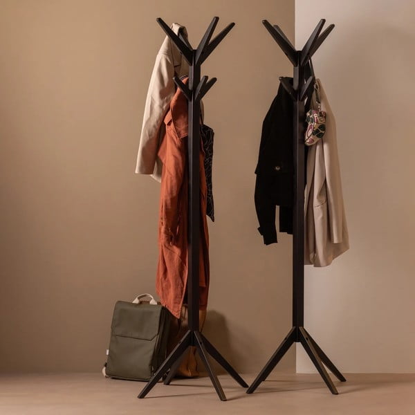 Czarny wieszak z litego drewna brzozowego Studio – WOOOD-image-1