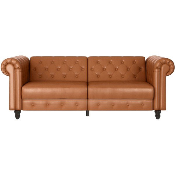 Koniakowa rozkładana sofa z imitacji skóry 236 cm Felix – Støraa