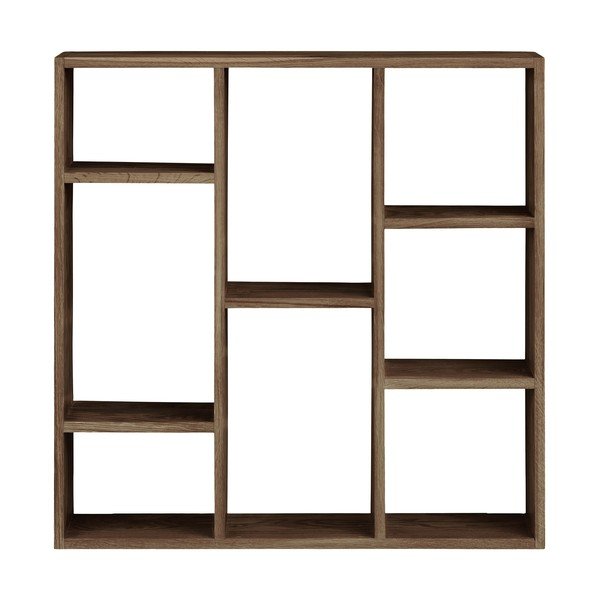 Ciemnobrązowa wielopoziomowa półka z litego drewna dębowego 70 cm Townsville – House Nordic-image-3