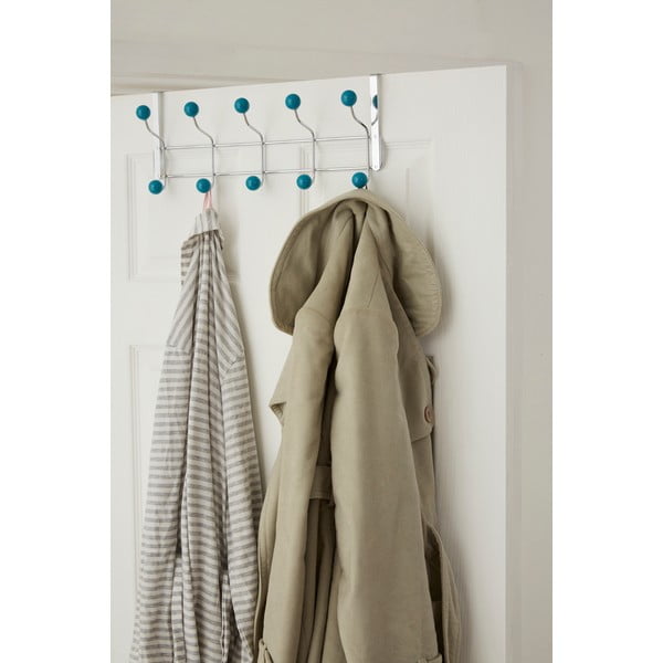 Miętowo-srebrny metalowy wieszak na drzwi 41 cm – Premier Housewares-image-1