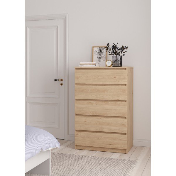 Komoda w dekorze dębu w naturalnym kolorze 77x121x50 cm Naia – Tvilum-image-1