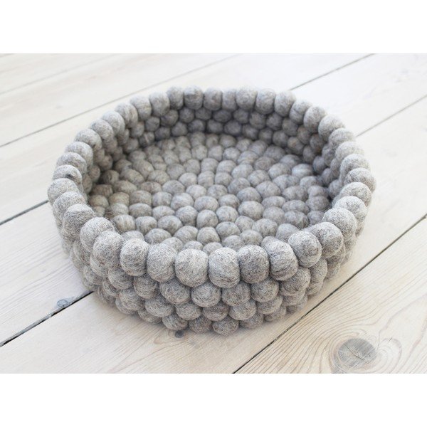 Piaskowobrązowy wełniany koszyk kulkowy Wooldot Ball Basket, ⌀ 28 cm