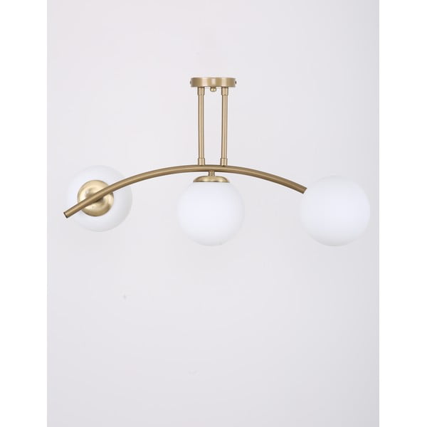 Lampa sufitowa w biało-złotym kolorze ze szklanym kloszem ø 15 cm Yay – Squid Lighting