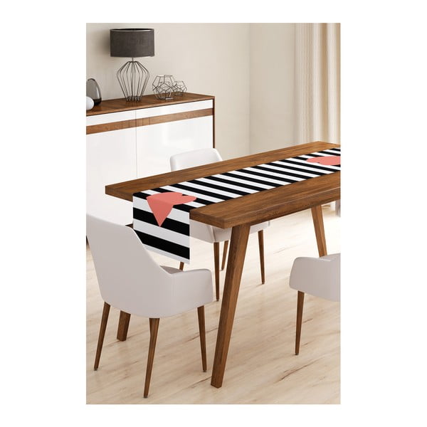 Bieżnik z mikrowłókna Minimalist Cushion Covers Stripes with Heart, 45x145 cm