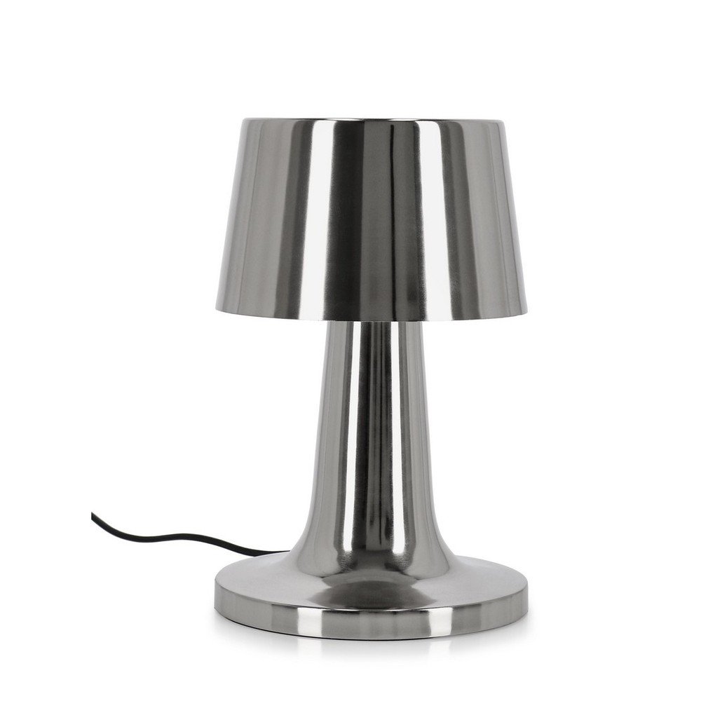 Metalowa lampa stołowa LED w kolorze srebra z metalowym kloszem (wysokość 51 cm) Turner – Bizzotto