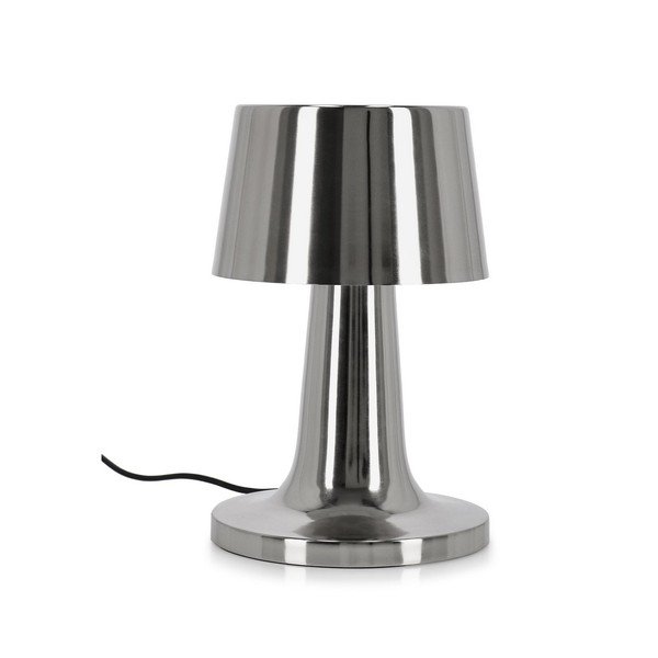 Metalowa lampa stołowa LED w kolorze srebra z metalowym kloszem (wysokość 51 cm) Turner – Bizzotto