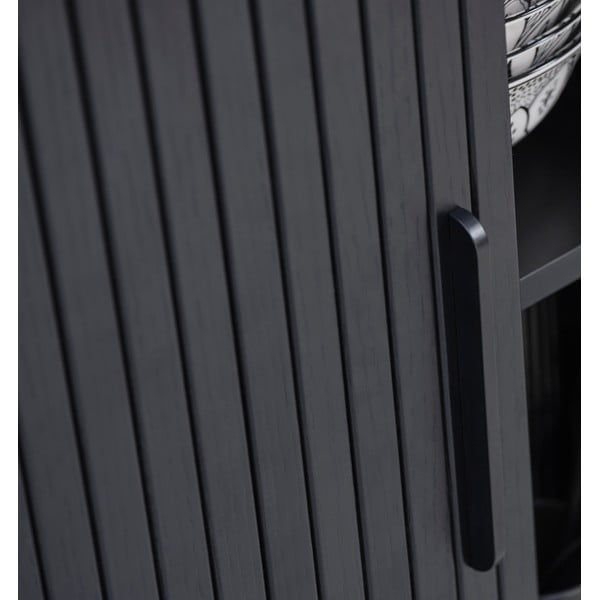 Czarna szafka pod TV w dekorze dębu 120x56 cm Nola – Unique Furniture-image-3