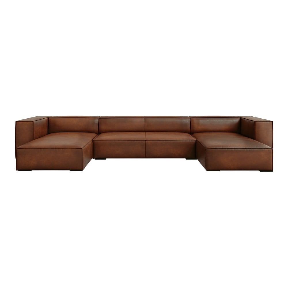 Koniakowy skórzany narożnik (w kształcie litery "U") Madame – Windsor & Co Sofas