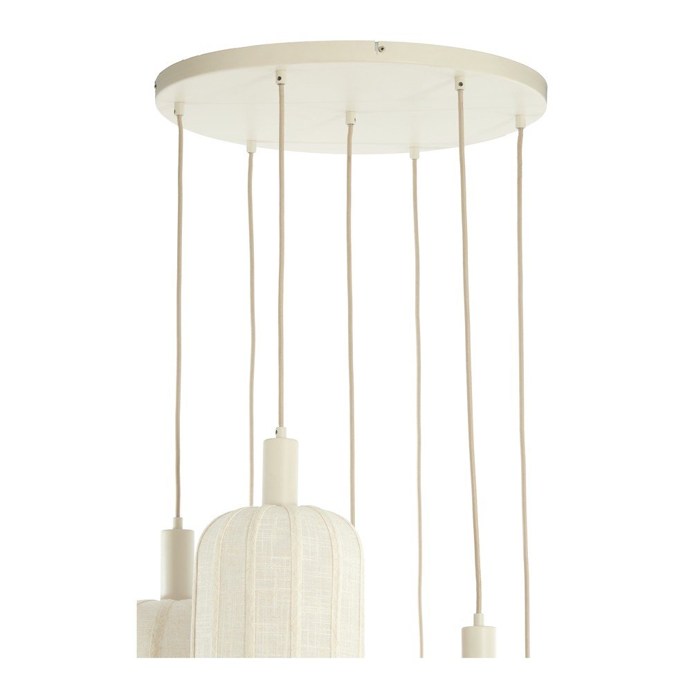 Kremowa lampa wisząca z tekstylnym kloszem ø 50 cm Tufia – Light & Living (zdjęcie 4)