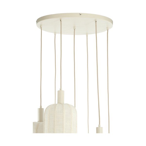 Kremowa lampa wisząca z tekstylnym kloszem ø 50 cm Tufia – Light & Living-image-3