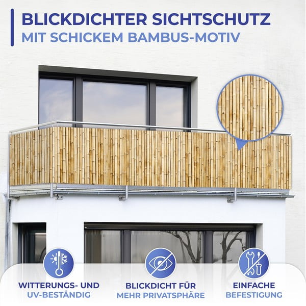 Jasnobrązowa plastikowa osłona balkonowa 500x85 cm – Maximex-image-4