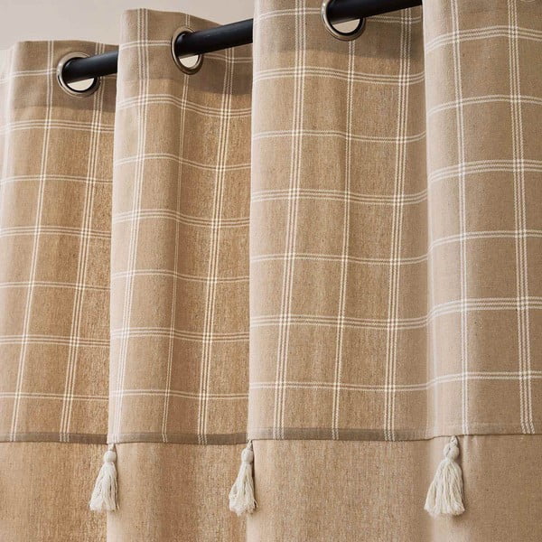 Brązowa zasłona z mieszanki bawełny 140x240 cm Everest – douceur d'intérieur-image-2