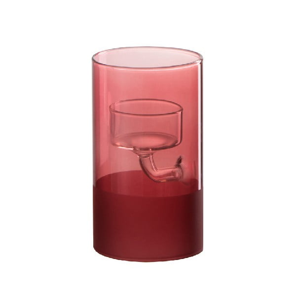 Czerwony świecznik szklany J-Line