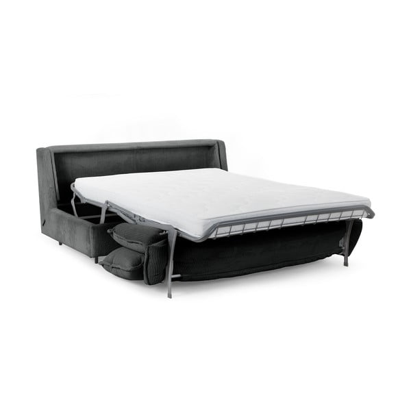 Ciemnoszara sztruksowa rozkładana sofa 184 cm Isadora – Bobochic Paris-image-4
