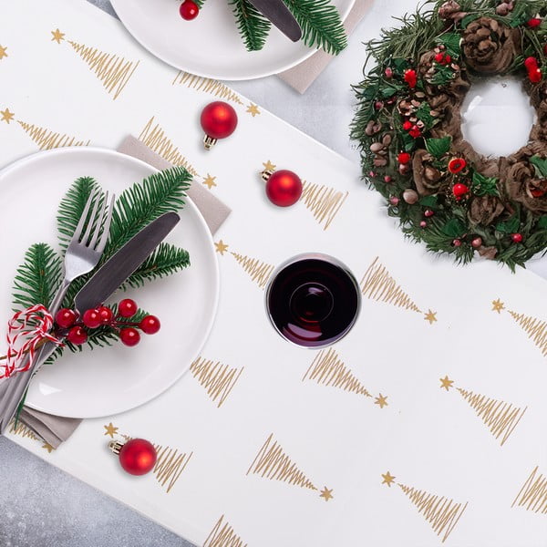 Bawełniany bieżnik ze świątecznym motywem 32x130 cm – Orion-image-1